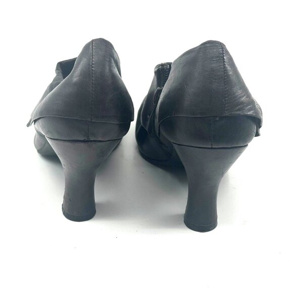 me too Fremont Leather Cuffed Ankle Bootie Spool Heel Shoe, Women's 9M, Brown - Picture 5 of 13